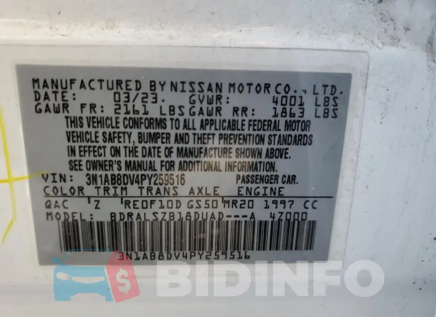 3N1AB8DV4PY259516 Photo# 12