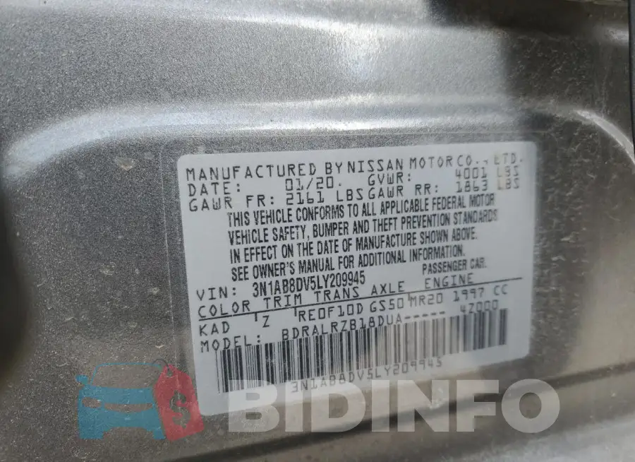 3N1AB8DV5LY209945 Photo# 13