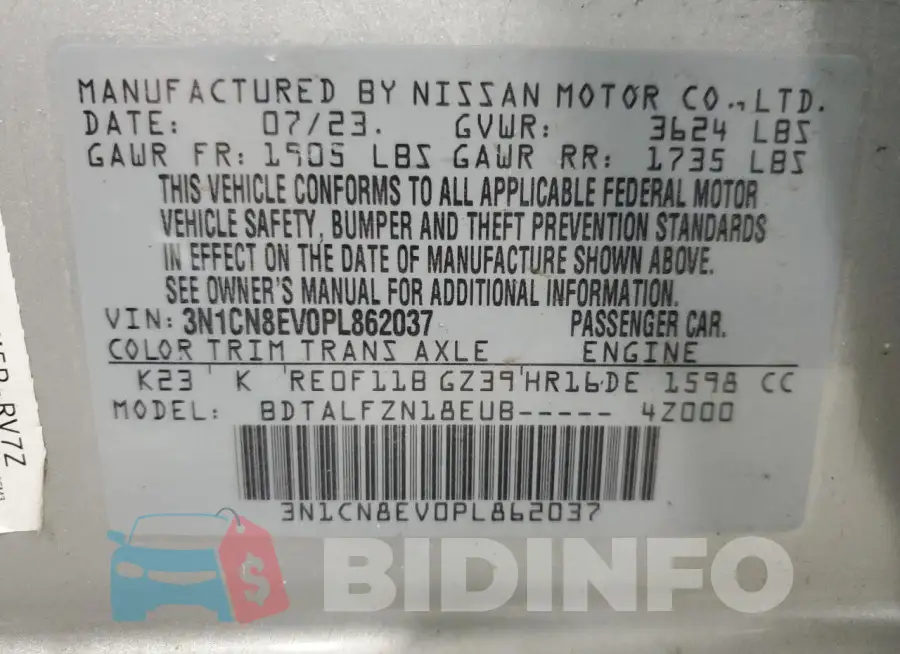 3N1CN8EV0PL862037 Photo# 13