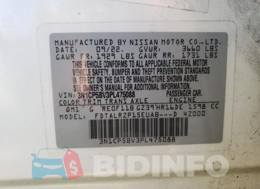 3N1CP5BV3PL475088 Photo# 14