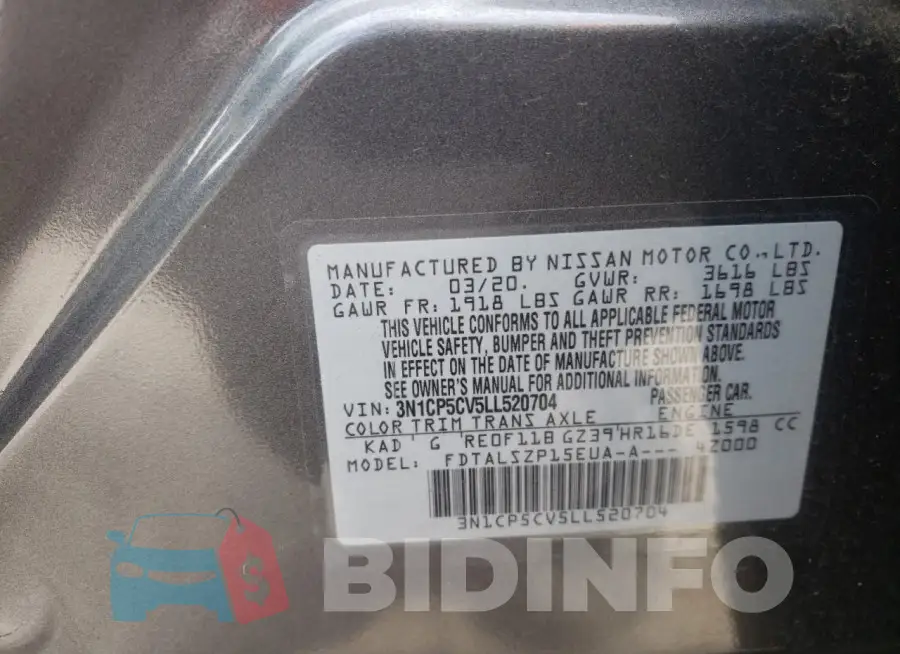 3N1CP5CV5LL520704 Photo# 13