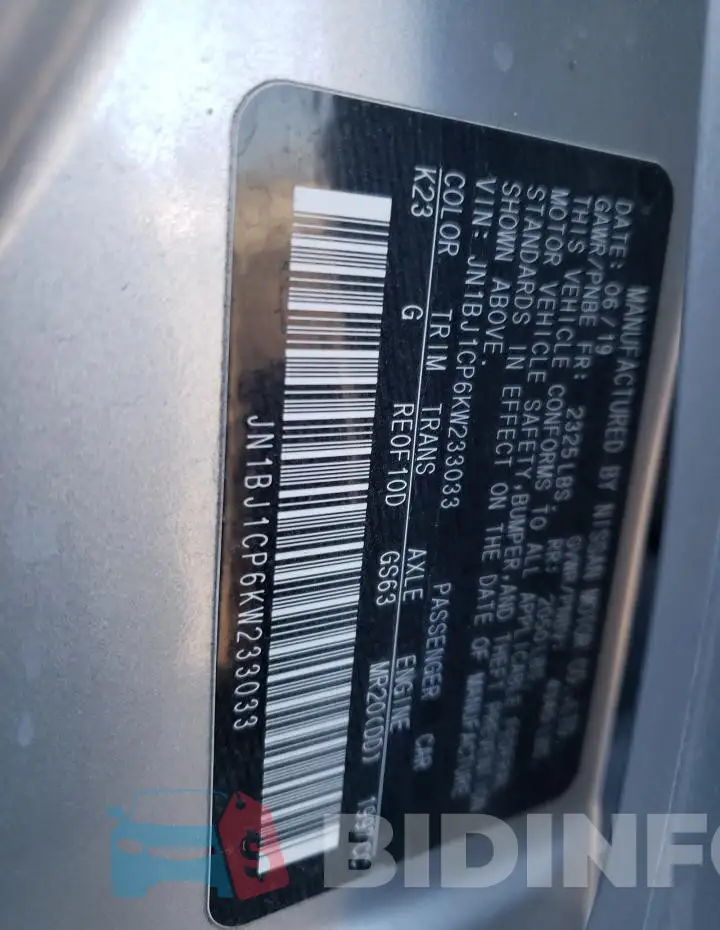JN1BJ1CP6KW233033 Photo# 13