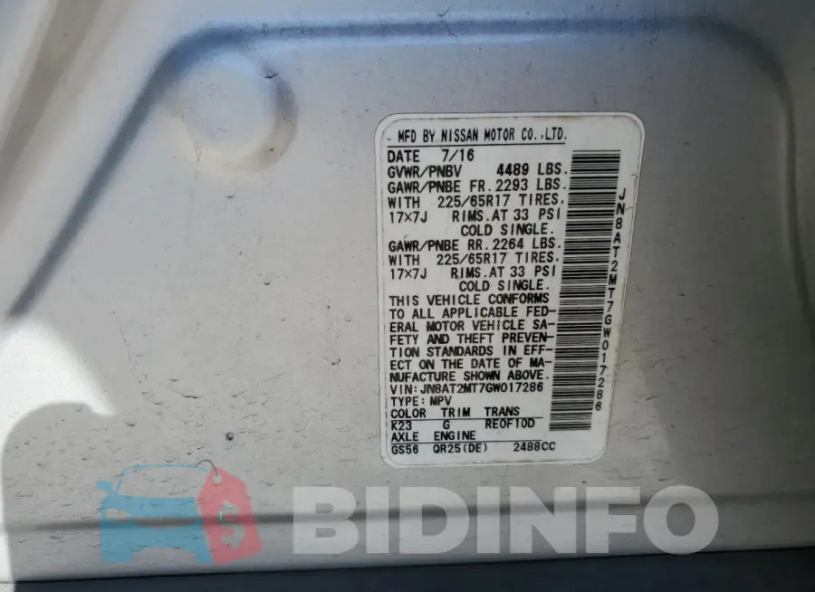 JN8AT2MT7GW017286 Photo# 13