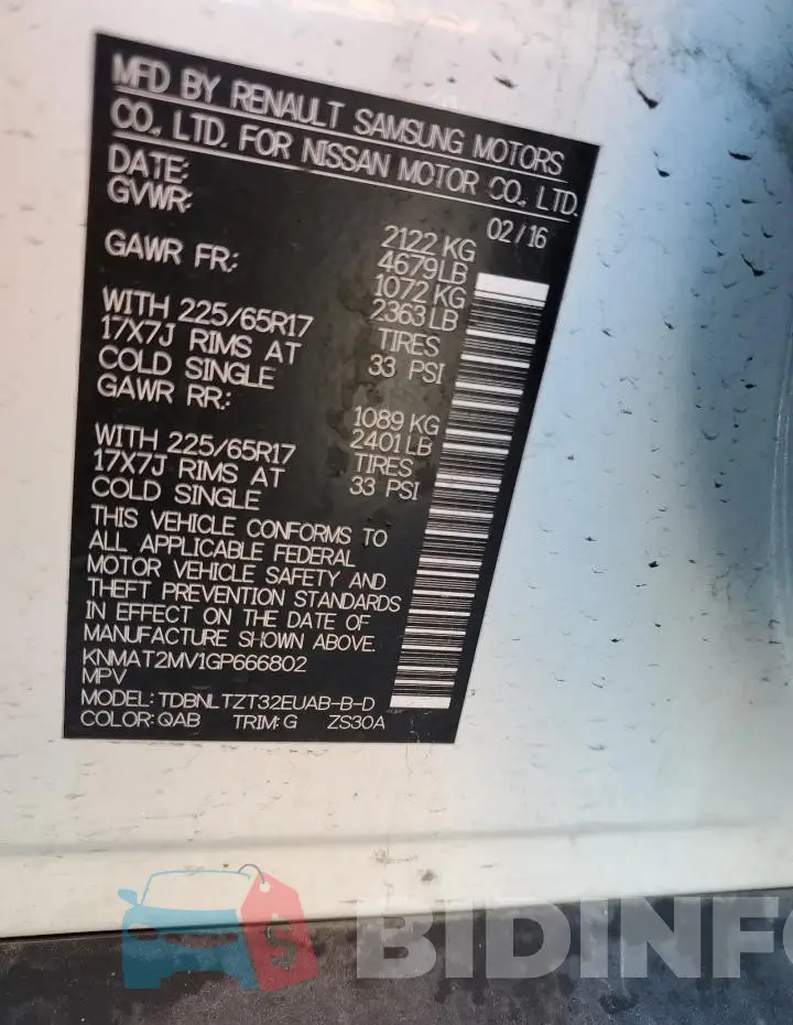 KNMAT2MV1GP666802 Photo# 12