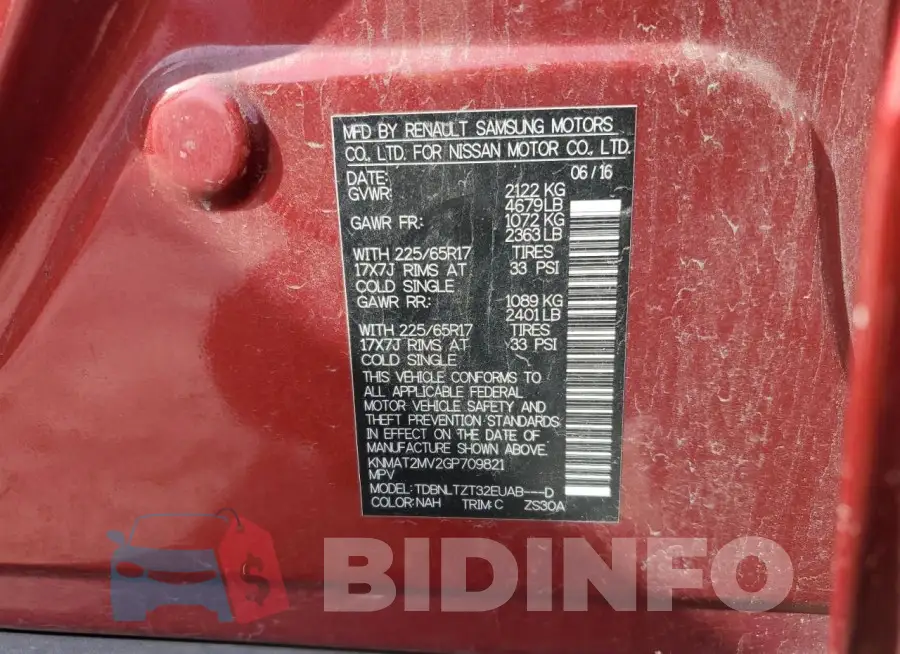 KNMAT2MV2GP709821 Photo# 14