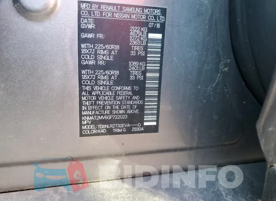 KNMAT2MV6GP722023 Photo# 13