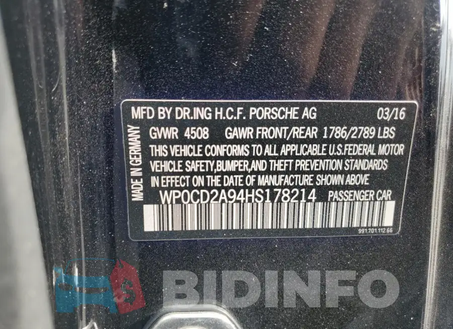 WP0CD2A94HS178214 Photo# 12