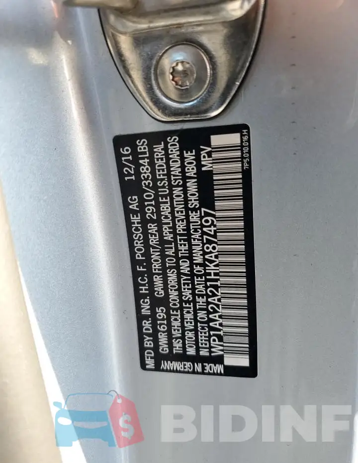 WP1AA2A21HKA87497 Photo# 14