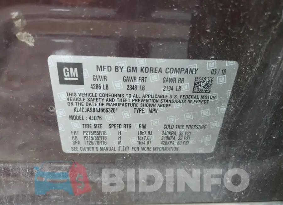 KL4CJASB4JB663201 Photo# 14