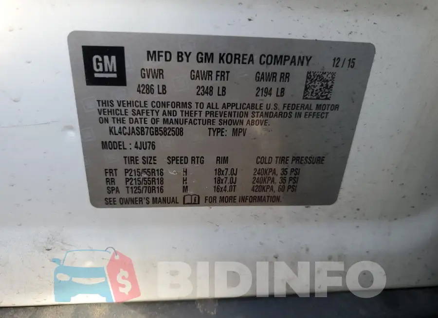 KL4CJASB7GB582508 Photo# 13