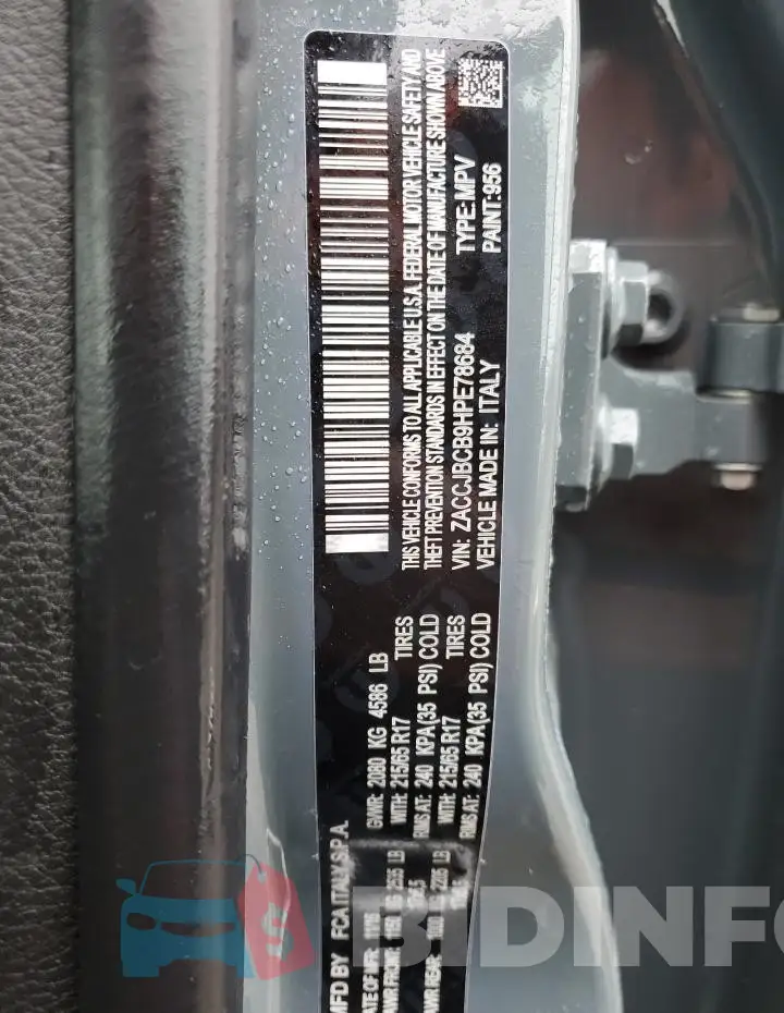 ZACCJBCB9HPE78684 Photo# 13