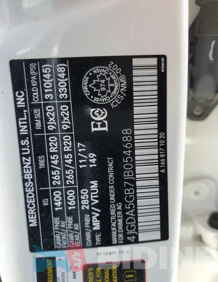 4JGDA5GB7JB054688 Photo# 14