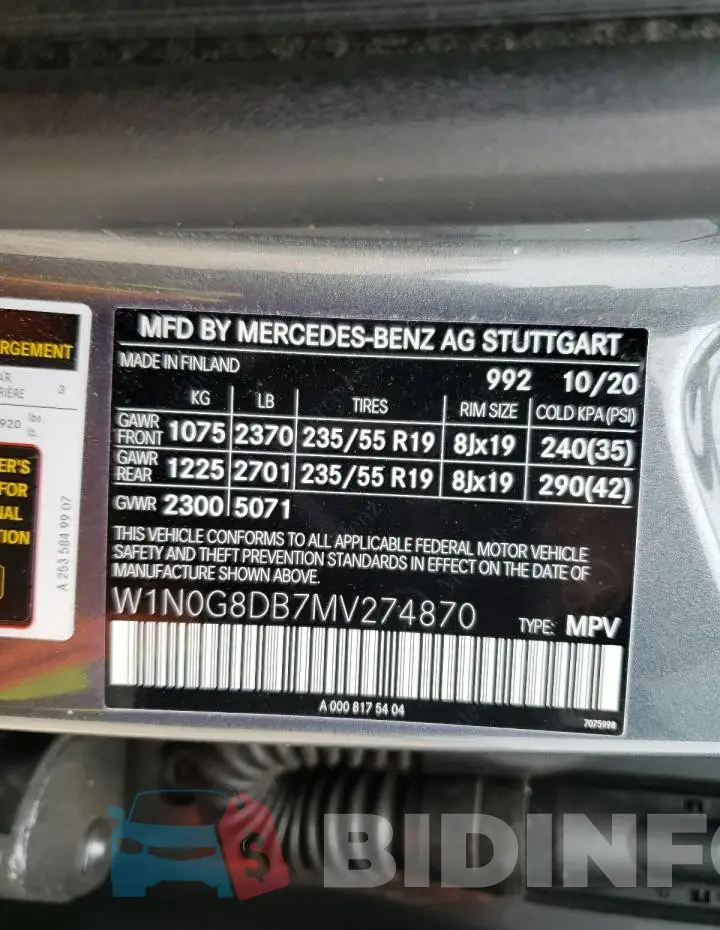 W1N0G8DB7MV274870 Photo# 13