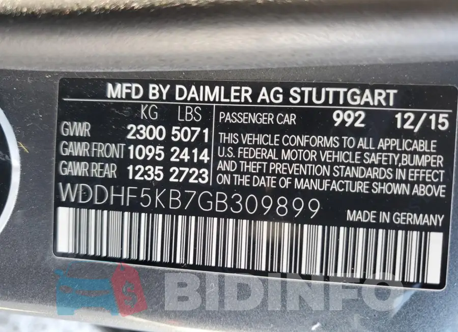 WDDHF5KB7GB309899 Photo# 12