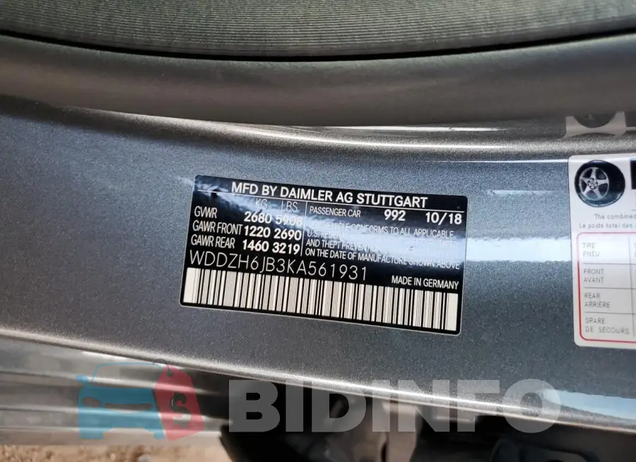 WDDZH6JB3KA561931 Photo# 13