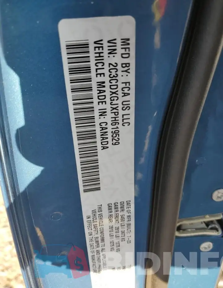 2C3CDXGJXPH619529 Photo# 12