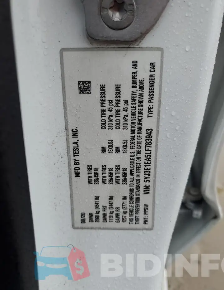 5YJ3E1EA5LF783943 Photo# 13