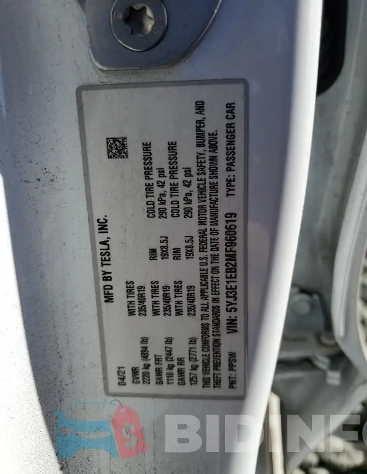5YJ3E1EB2MF960619 Photo# 12