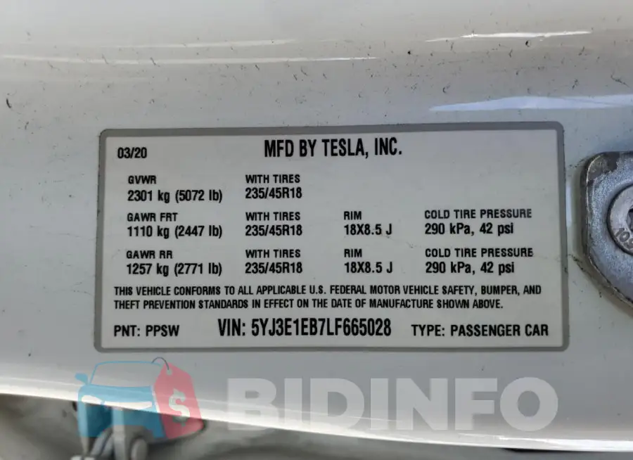 5YJ3E1EB7LF665028 Photo# 12