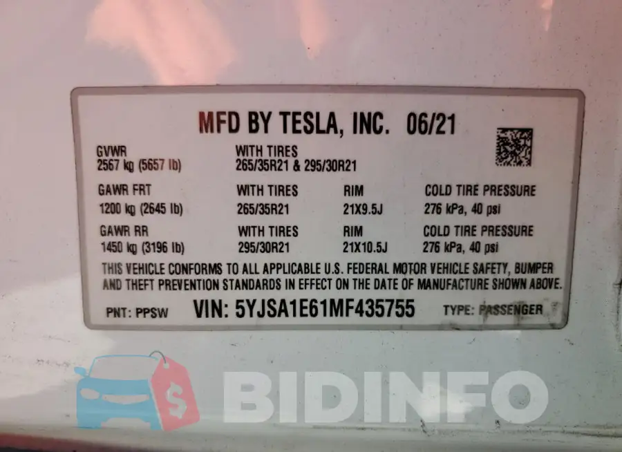 5YJSA1E61MF435755 Photo# 13