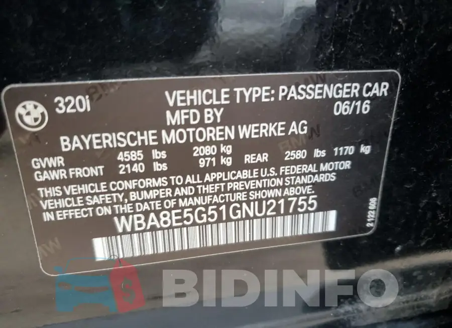 WBA8E5G51GNU21755 Photo# 12