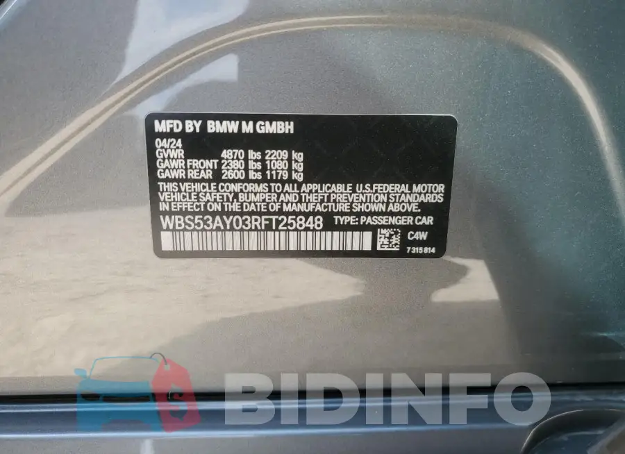 WBS53AY03RFT25848 Photo# 12