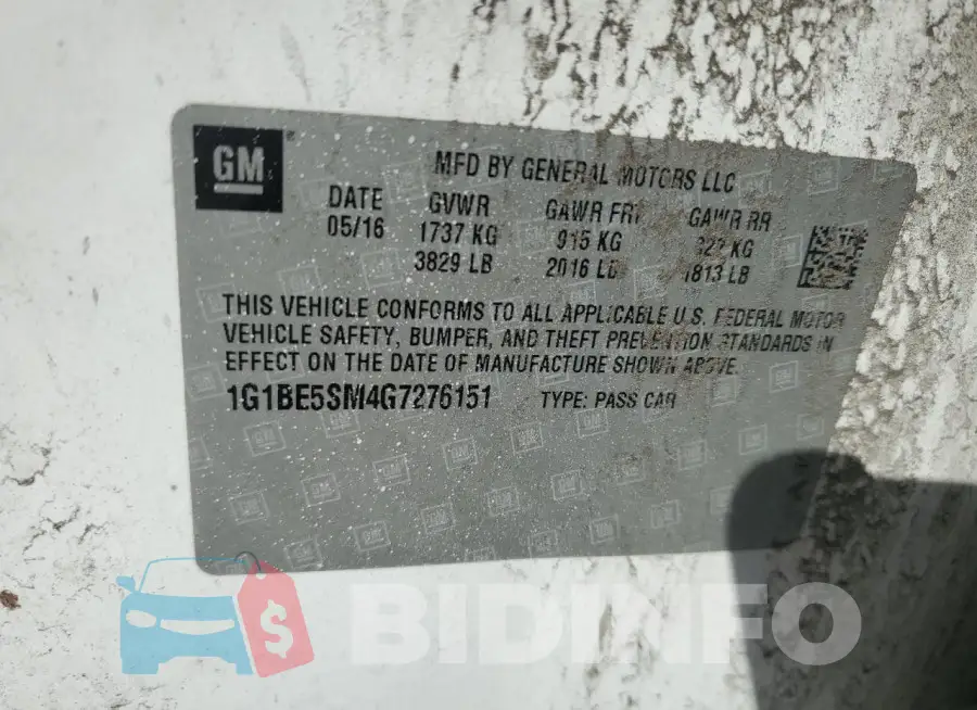 1G1BE5SM4G7276151 Photo# 12