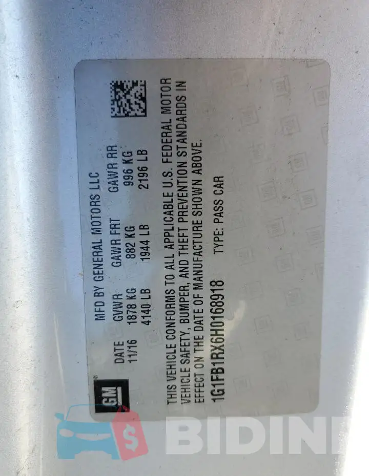 1G1FB1RX6H0168918 Photo# 13