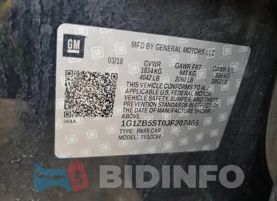 1G1ZB5ST0JF207405 Photo# 12