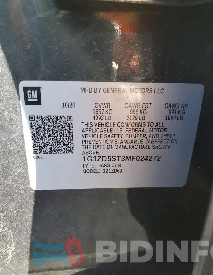 1G1ZD5ST3MF024272 Photo# 13