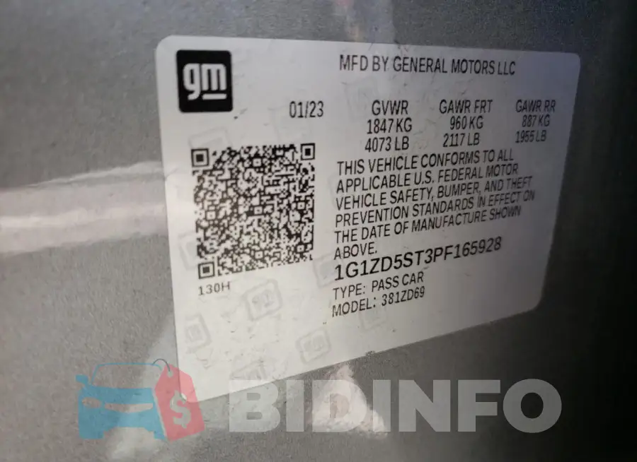 1G1ZD5ST3PF165928 Photo# 13