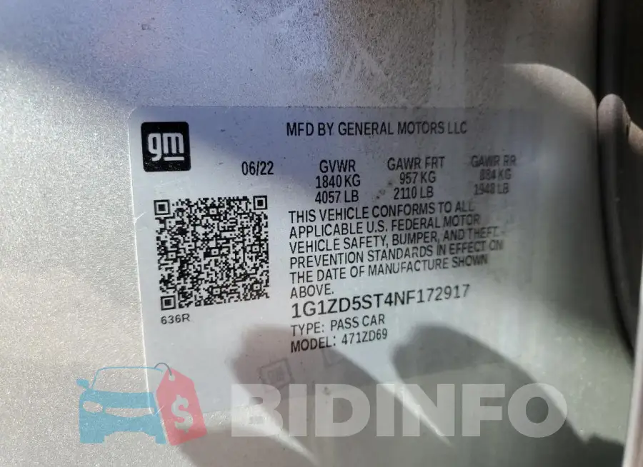 1G1ZD5ST4NF172917 Photo# 12