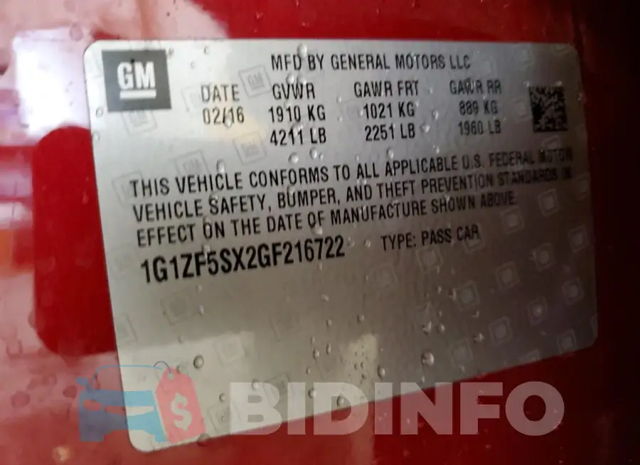 1G1ZF5SX2GF216722 Photo# 12