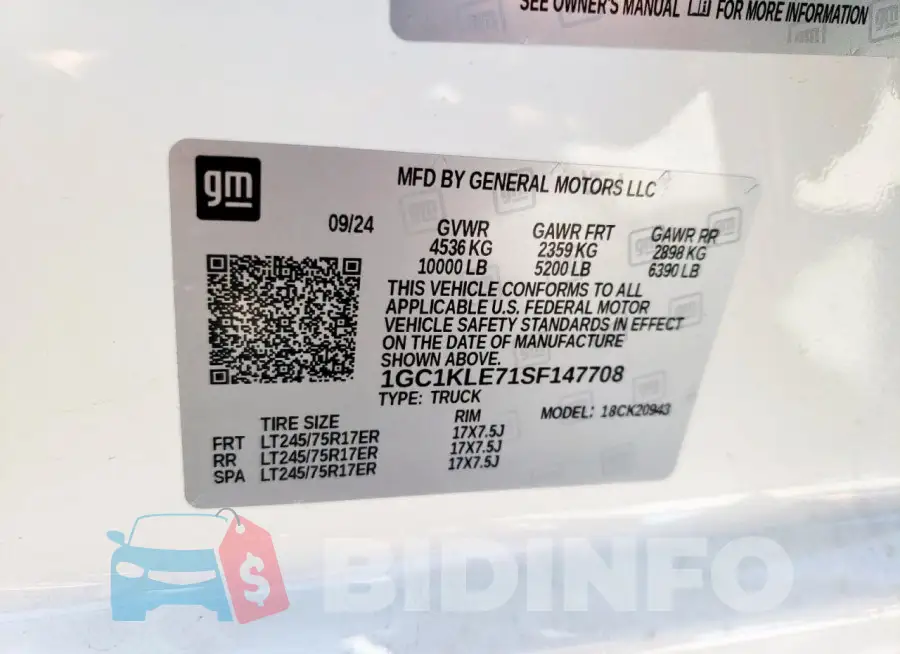 1GC1KLE71SF147708 Photo# 12