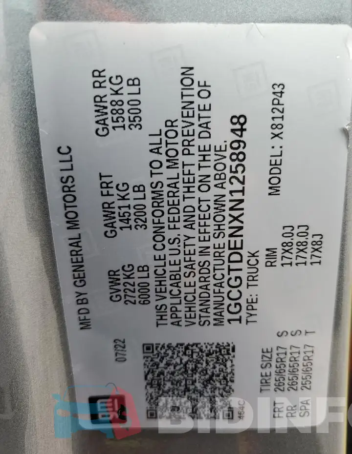 1GCGTDENXN1258948 Photo# 13