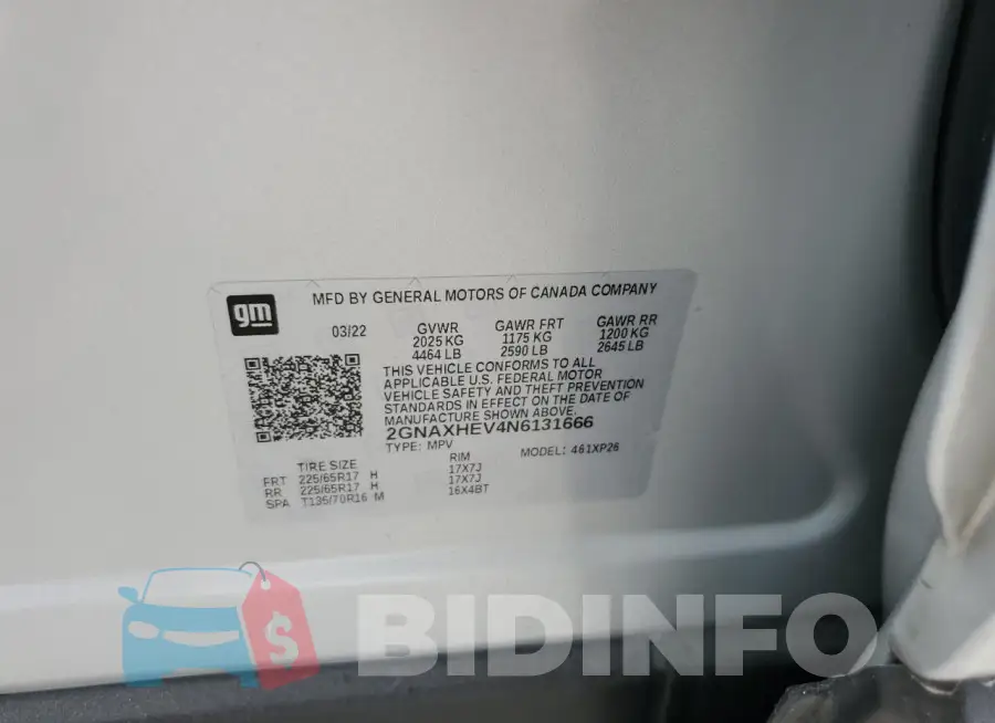 2GNAXHEV4N6131666 Photo# 13