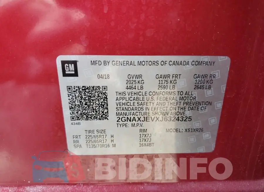 2GNAXJEVXJ6324325 Photo# 13