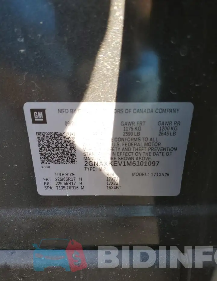 2GNAXKEV1M6101097 Photo# 13