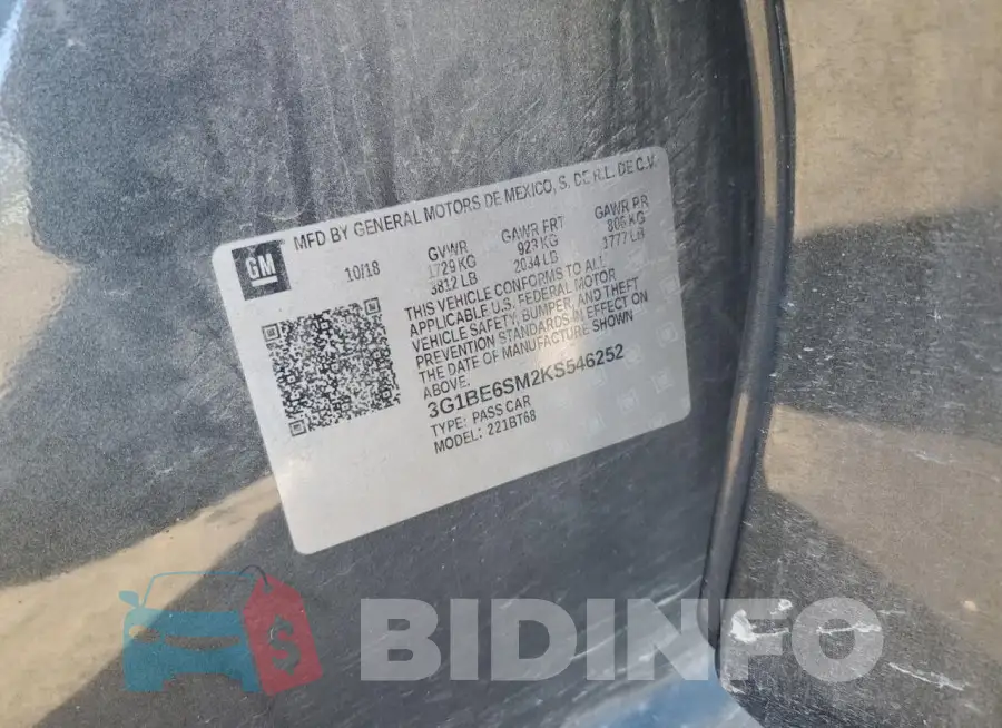3G1BE6SM2KS546252 Photo# 14