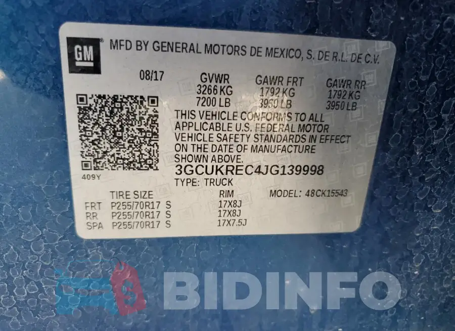 3GCUKREC4JG139998 Photo# 12