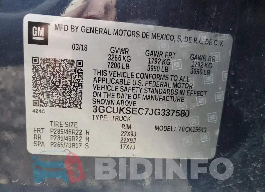 3GCUKSEC7JG337580 Photo# 13
