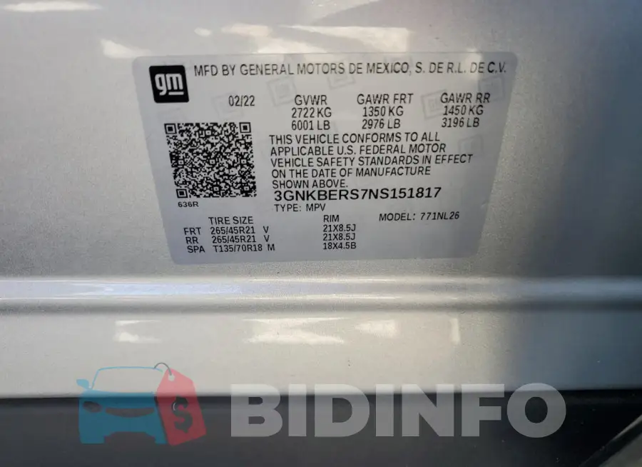 3GNKBERS7NS151817 Photo# 13