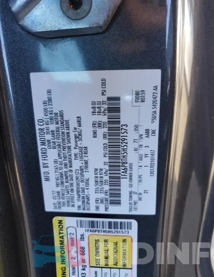 1FA6P8TH5H5291573 Photo# 12