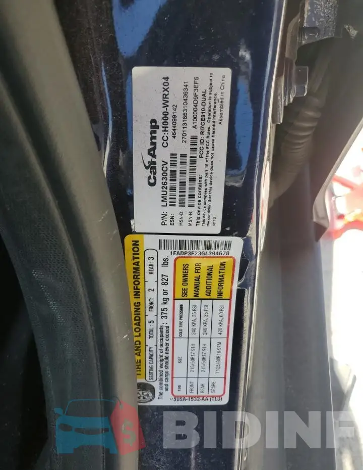 1FADP3F23GL394678 Photo# 13