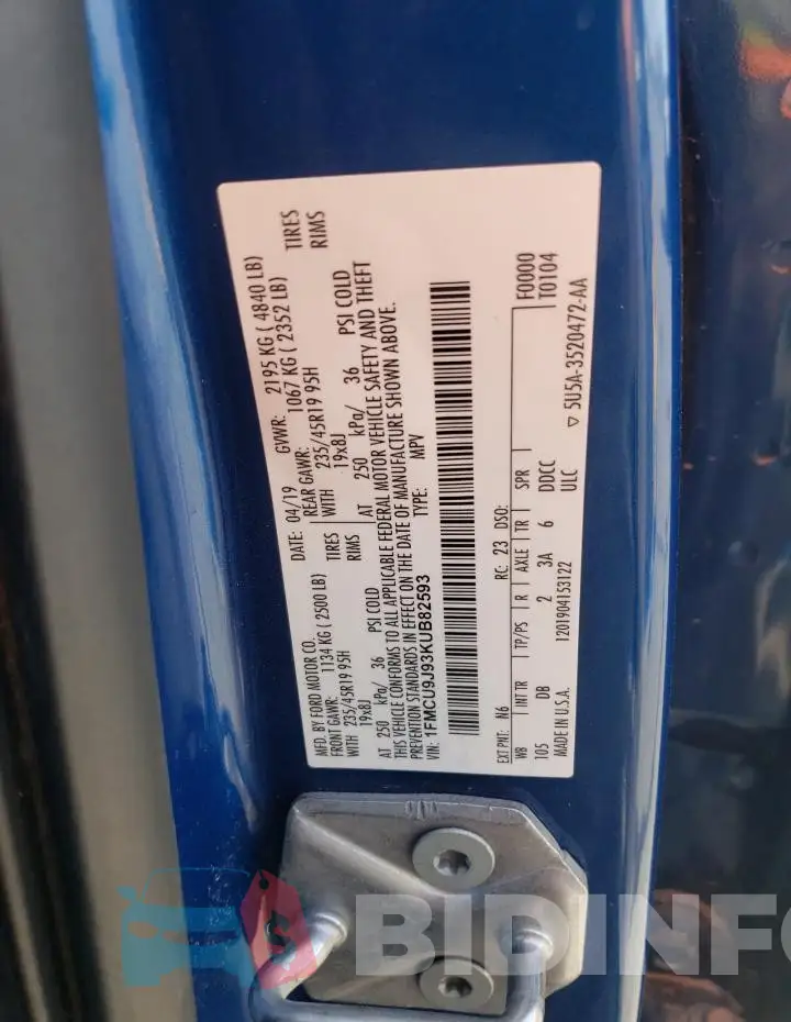 1FMCU9J93KUB82593 Photo# 13