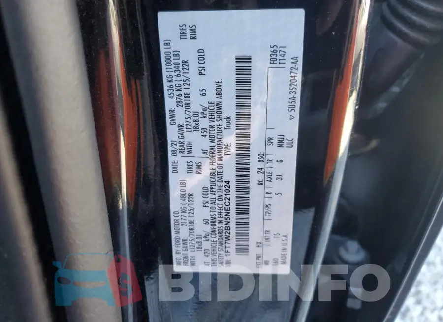 1FT7W2BN5NEC21024 Photo# 13