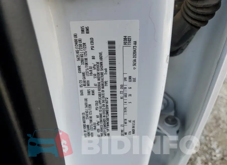 1FT8W3BT2MED91672 Photo# 12