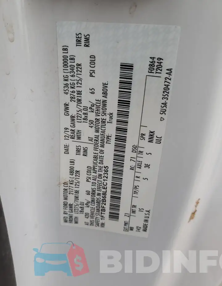 1FTBF2B68LEC12365 Photo# 12