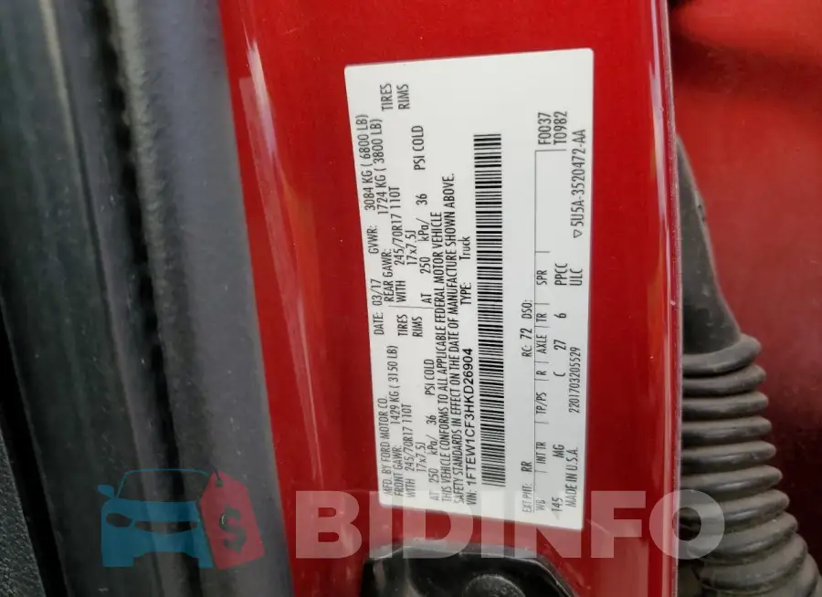 1FTEW1CF3HKD26904 Photo# 12