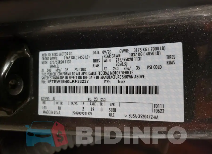 1FTEW1E40LKF33237 Photo# 12